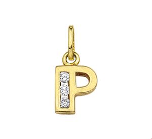 TFT Bedel Letter P Zirkonia Goud
