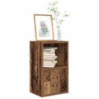 Boekenkast 31x24x52 cm bewerkt hout oud houtkleurig