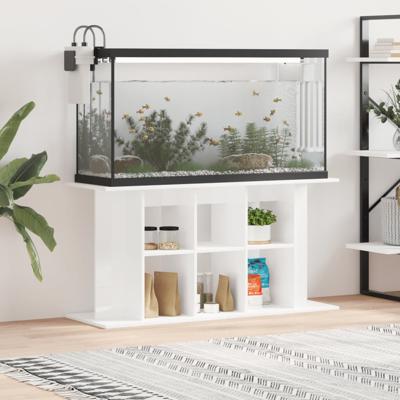 Aquariumstandaard 120x40x60 cm bewerkt hout hoogglans wit