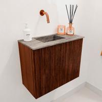 Toiletmeubel Mondiaz Joya Dlux | 50 cm | Meubelkleur Ruby | Faye wastafel Oza Wasbak Links | Zonder kraangat(en)