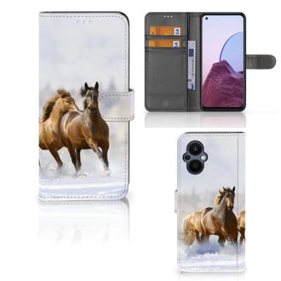 OPPO Reno 8 Lite | OnePlus Nord N20 | Telefoonhoesje | Met pasjeshouder | Paarden
