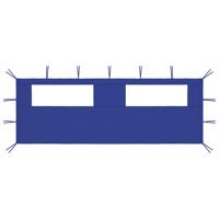 Prieelzijwand met ramen 6x2 m blauw