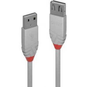 Lindy Anthra Line USB-kabel 2 m USB A Mannelijk Vrouwelijk Grijs