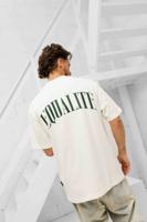 Equalité Oliver Oversized T-Shirt Heren Gebroken Wit/Groen - Maat M - Kleur: Gebroken WitGroen | Soccerfanshop