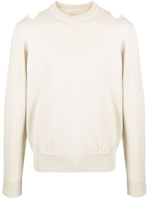 Jil Sander pull en laine à découpes - Tons neutres