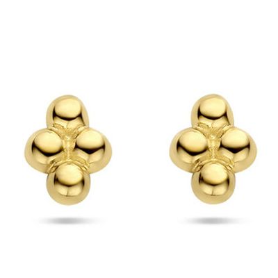 Oorknoppen Bolletjes geelgoud 4 x 3 mm