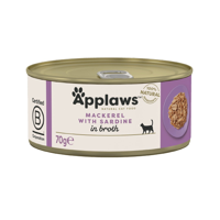 APPLAWS Mackerel with sardine in broth - nat kattenvoer - 70g