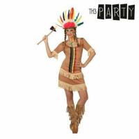 Kostuums voor Volwassenen Th3 Party Bruin Amerikaans-Indiaans (1 Onderdelen) - Maat: XL - Maat: XL