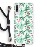 Flamingo bladeren: Samsung Galaxy A70 Transparant Hoesje met koord Flamingo bladeren: Samsung Galaxy A70 Transparant Hoesje met koord