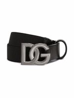 Dolce & Gabbana Kids ceinture à boucle logo DG - Noir - thumbnail