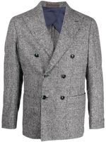 Barba blazer croisé à motif pied-de-poule - Gris - thumbnail