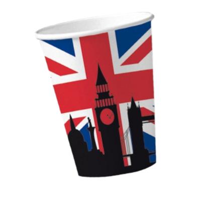 Groot Brittanie Union Jack vlag thema wegwerp bekers/bekertjes - 10x stuks Groot Brittanie Union Jack vlag thema wegwerp bekers/bekertjes - 10x stuks
