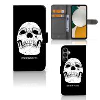 Telefoonhoesje met Naam Samsung Galaxy A34 Skull Eyes | Portemonnee hoesje