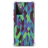 Samsung Galaxy A72 4G/5G Shockproof Case Abstract Green Blue - thumbnail