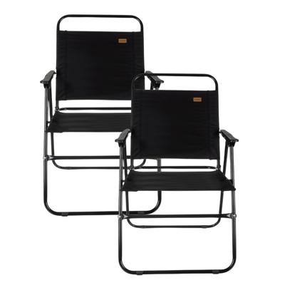 Trizand Klapstoel - 6x - zwart - 80 x 49 x 52 cm - tot 150 kilo - opvouwbaar - visstoel/campingstoel
