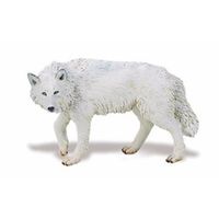 Plastic speelgoed dieren figuur witte wolf 9 cm   - - thumbnail