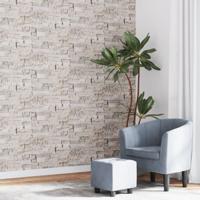 VidaXL Vliesbehang 3d steen-look 10x0,53 m crèmekleurig VidaXL Vliesbehang 3d steen-look 10x0,53 m crèmekleurig
