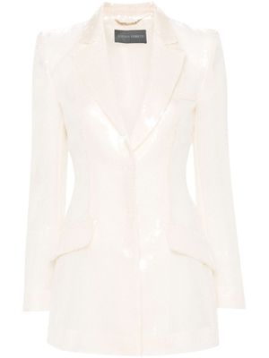 Alberta Ferretti blouse à sequins - Tons neutres