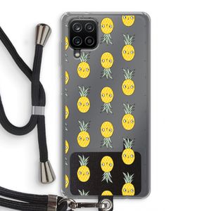 Ananas: Samsung Galaxy A12 Transparant Hoesje met koord