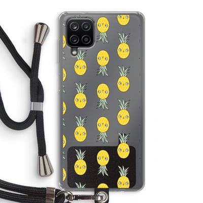 Ananas: Samsung Galaxy A12 Transparant Hoesje met koord
