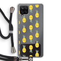 Ananas: Samsung Galaxy A12 Transparant Hoesje met koord