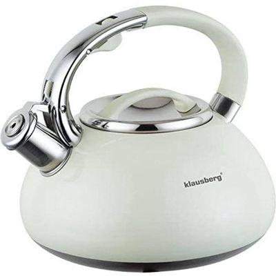 Klausberg KB-7076 - fluitketel - 3L - rvs - alle warmtebronnen - Wit