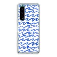 Blauwe golven: Sony Xperia 5 III Transparant Hoesje