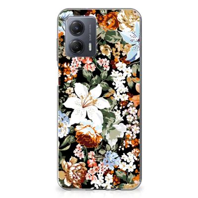 TPU Case voor Motorola Moto G53 Dark Flowers TPU Case voor Motorola Moto G53 Dark Flowers
