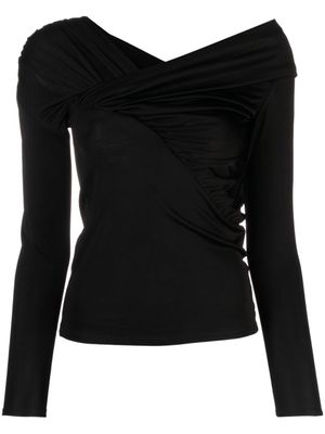 V:PM ATELIER haut asymétrique à fronces - Noir