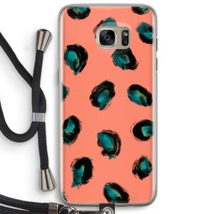 Pink Cheetah: Samsung Galaxy S7 Edge Transparant Hoesje met koord