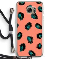 Pink Cheetah: Samsung Galaxy S7 Edge Transparant Hoesje met koord
