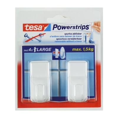 Tesa Plakhaakjes met powerstrips wit