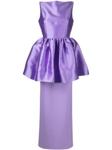 Solace London robe longue Alda à design péplum - Violet