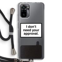 Don't need approval: Xiaomi Redmi Note 10 Pro Transparant Hoesje met koord