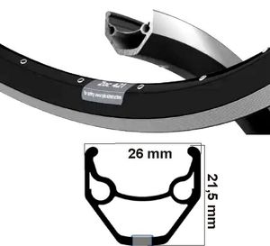 Ryde velg zac 421 26 inch (559) zwart/zilver 36 gaats 14g