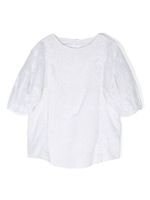 Chloé Kids blouse en coton biologique à broderies - Blanc