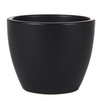 Plantenpot/bloempot in een strakke Scandinavische look zwart Dia 13 cm en Hoogte 11 cm