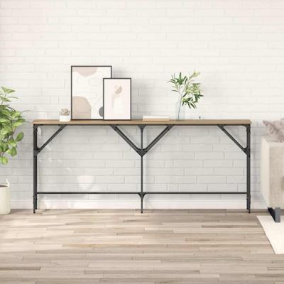 Wandtafel artisanaal eikenkleurig 180 x 29 x 75 cm Bewerkt hout