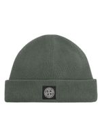 Stone Island bonnet en coton à patch Compass - Vert - thumbnail