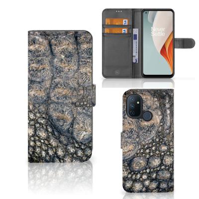OnePlus Nord N100 | Telefoonhoesje | Met pasjeshouder | Krokodillenprint