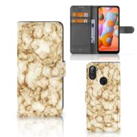 Samsung Galaxy M11 | A11 | Bookcase | Marmer Goud