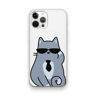 Cool cat: iPhone 12 Pro Transparant Hoesje
