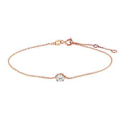 Armband Zirkonia Roségoud 0,8 mm 16,5 - 17,5 - 18,5 cm