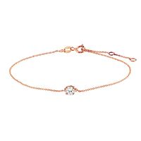 Armband Zirkonia Roségoud 0,8 mm 16,5 - 17,5 - 18,5 cm