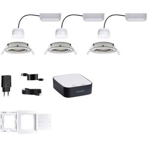 5181 smik Gateway + EBL Nova RGBW Paulmann Home Pakket Smart Home System 15.6 W Warmwit tot daglichtwit, RGBW IJzer (geborsteld)