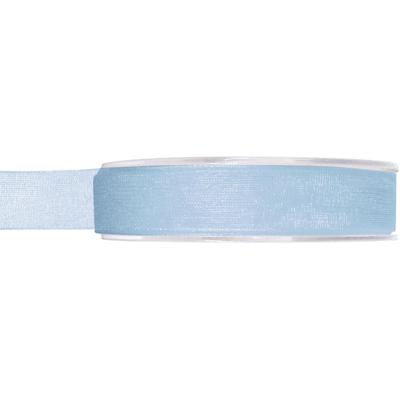 Organza sierlint - lichtblauw - 15 mm x 20 meter - Hobby decoratie lint - Cadeaulint