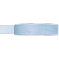 Organza sierlint - lichtblauw - 15 mm x 20 meter - Hobby decoratie lint - Cadeaulint