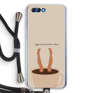 Aggressively drinks coffee: Honor 10 Transparant Hoesje met koord