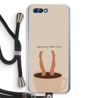Aggressively drinks coffee: Honor 10 Transparant Hoesje met koord