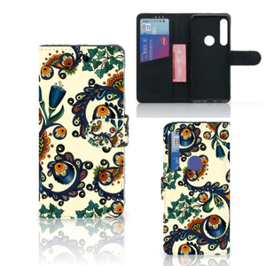 Wallet Case Motorola One Action Barok Flower